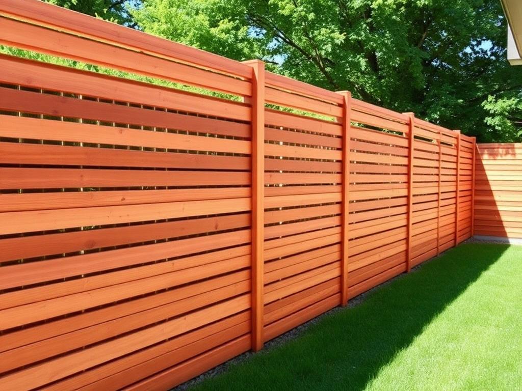 Modern cedar privacy fence